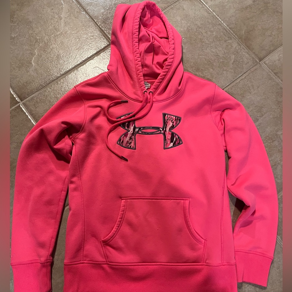 Neon pink under armour hoodie